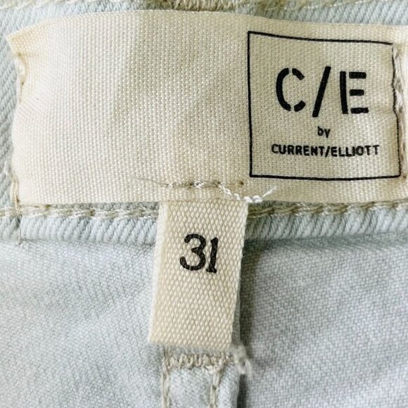 Current/Eliott Relaxed Cuffed Boyfriend Jean Size 31 White Distressed - Picture 7 of 12